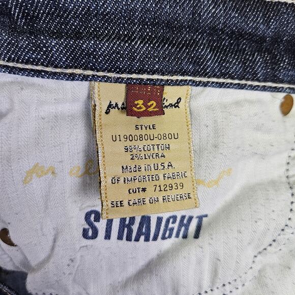 7 For All Mankind Y2K Vintage Womens 32 Jeans Low Rise Straight Leg Blue Denim - Picture 10 of 16